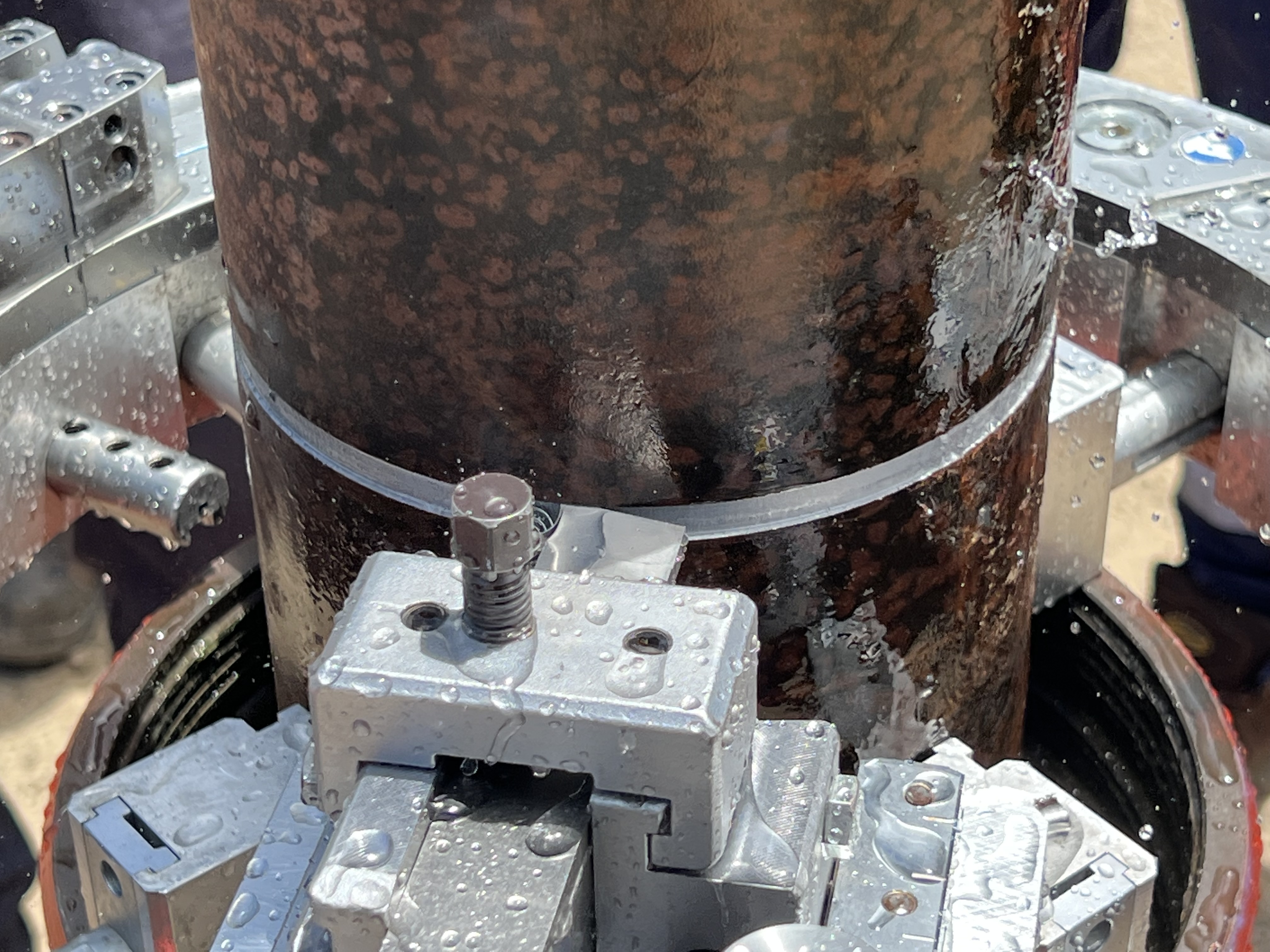Field crew performing controlled casing work